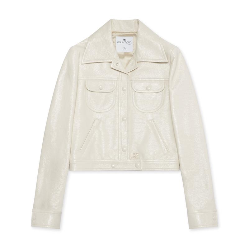 Courreges - Womens Vinyl Trucker Jacket - (Off White)