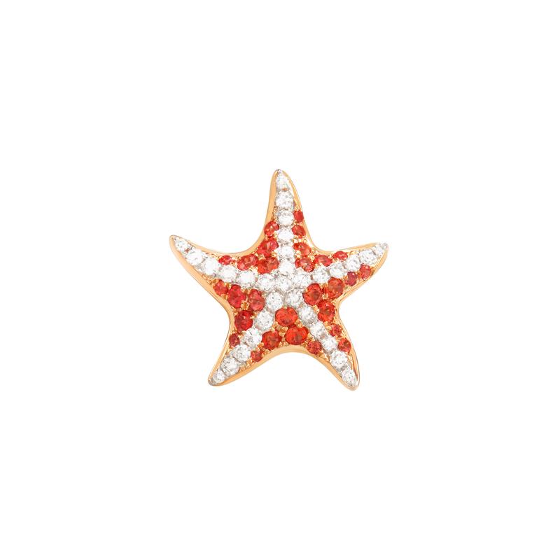 Mio Harutaka - Womens Sea Star Earring - (Orange)