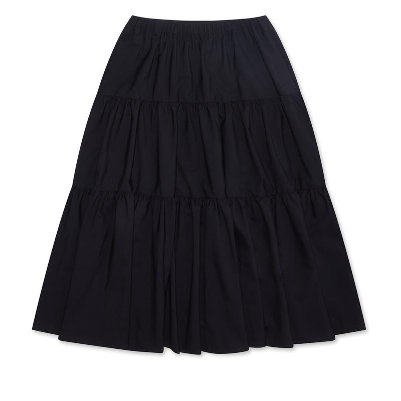 tao - Womens Tiered Midi Skirt - (Black)