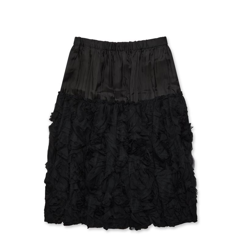 BLACK Comme des Garons - Floral Motif Ruffle Skirt - (Black)