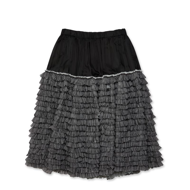 BLACK Comme des Garons - Layered Ruffle Skirt - (Black/White)