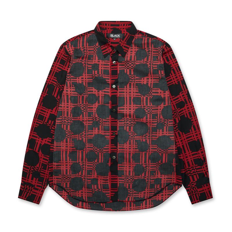 BLACK Comme des Garons - Reverse Body Patterned Shirt - (Red/Black)