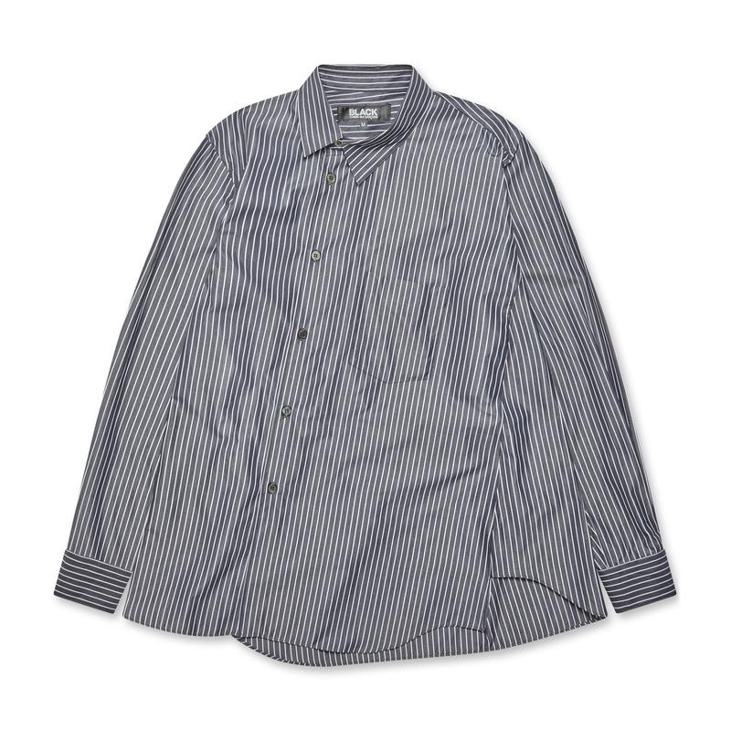 BLACK Comme des Garons - Twisted Placket Shirt - (Grey/White)