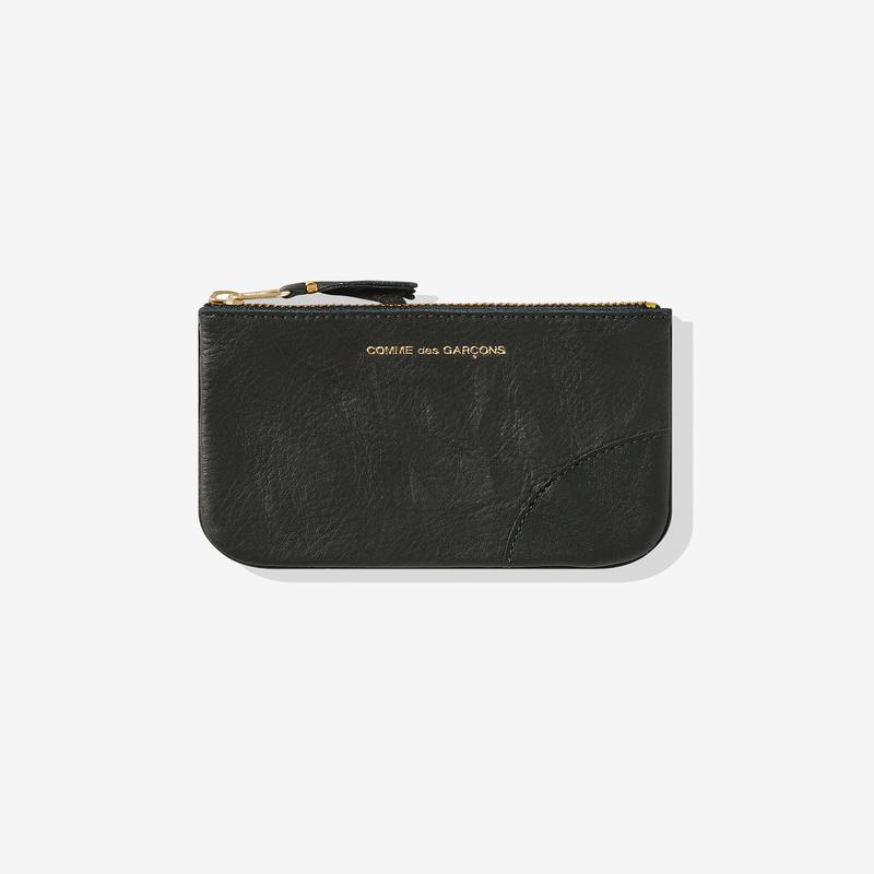 CDG Wallet - Washed Wallet Zip Pouch - (Black SA8100)