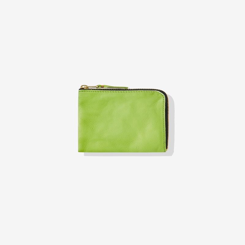 CDG Wallet - Washed Zip Around Wallet - (Green SA3100)