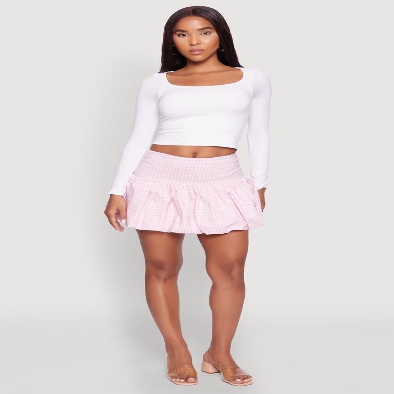 Gingham Bubble Skirt