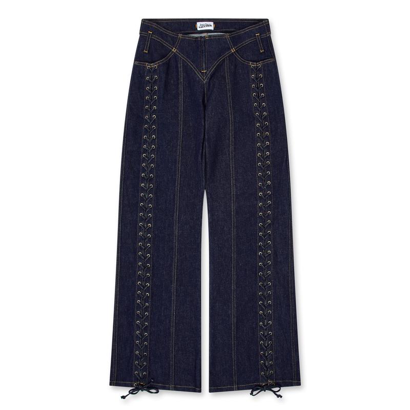 Jean Paul Gaultier - Womens Low Waist Large Denim Trouser - (Indigo)