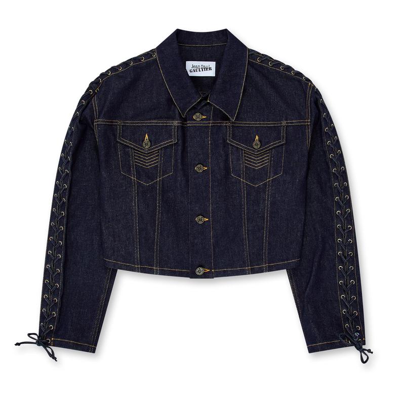 Jean Paul Gaultier - Womens Oversize Cropped Denim Jacket - (Indigo)