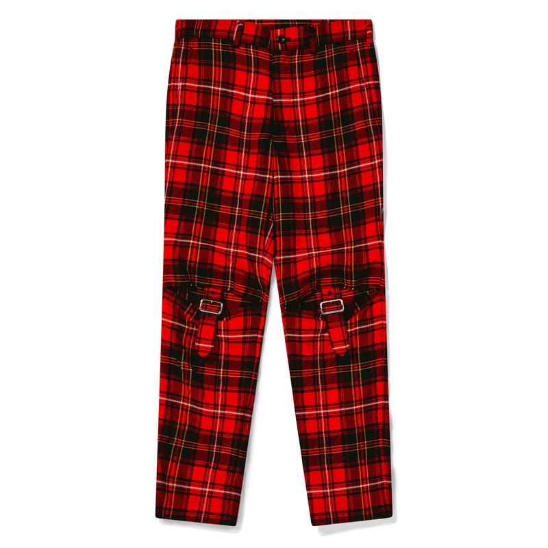 BLACK Comme des Garons - Buckled Knee Pants - (Red/Black)