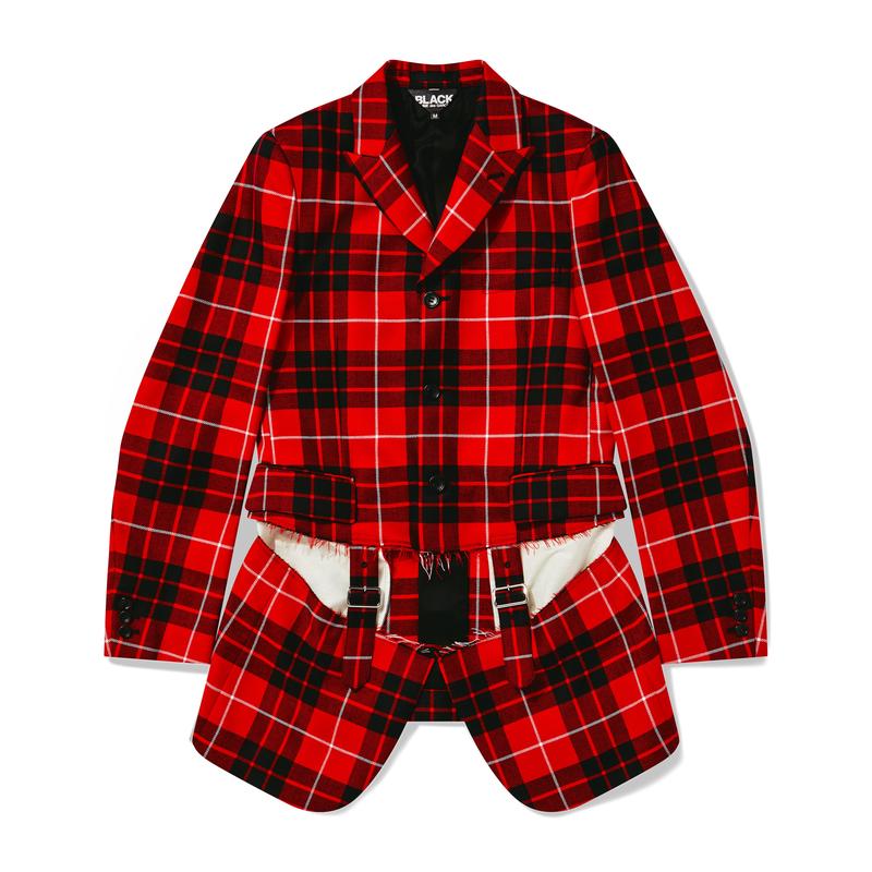 BLACK Comme des Garons - Lochcarron Tartan Buckled Jacket - (Red/Black)