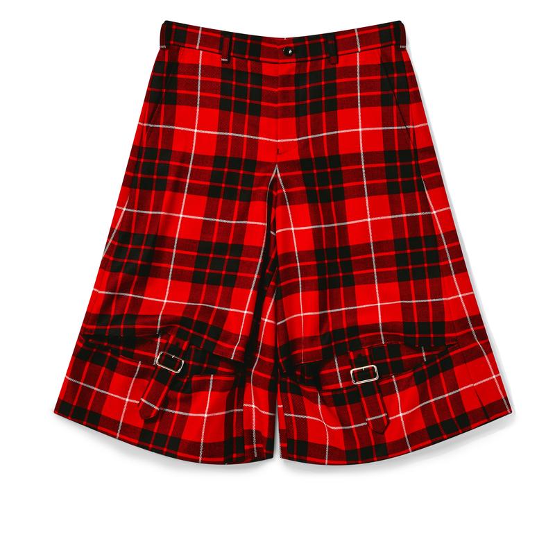 BLACK Comme des Garons - Lochcarron Tartan Wool Buckle Shorts - (Red/Black)