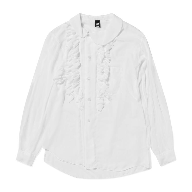 BLACK Comme des Garons - Ruffled Polyester Shirt - (White)