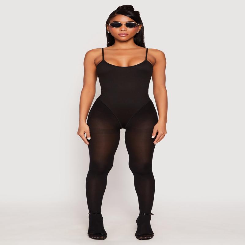 Daisy Rib Knit Cami Thong Bodysuit