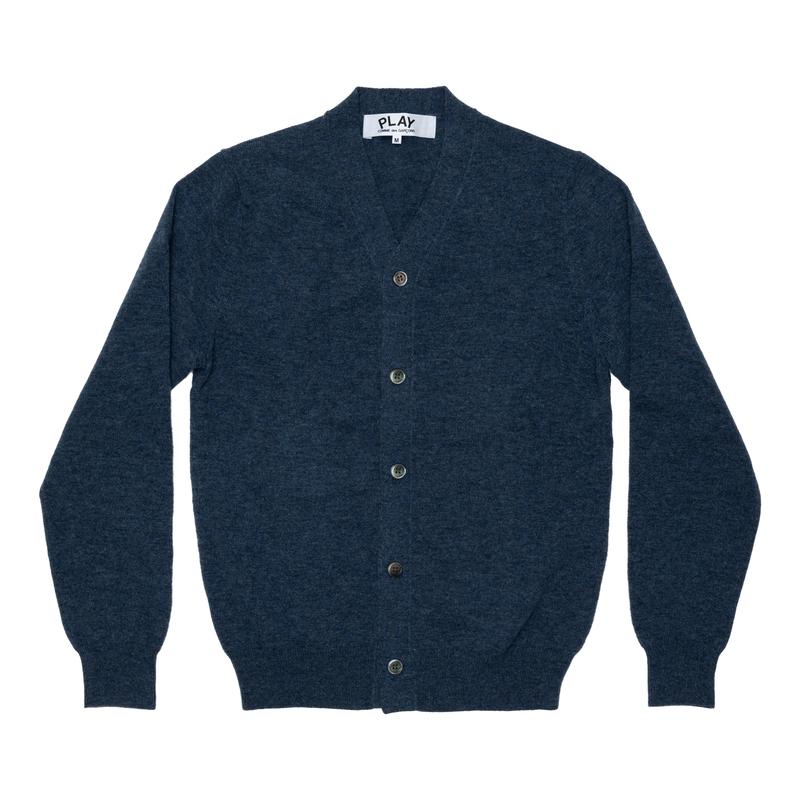 Play - Mens Lambswool V Neck Cardigan - (Navy)