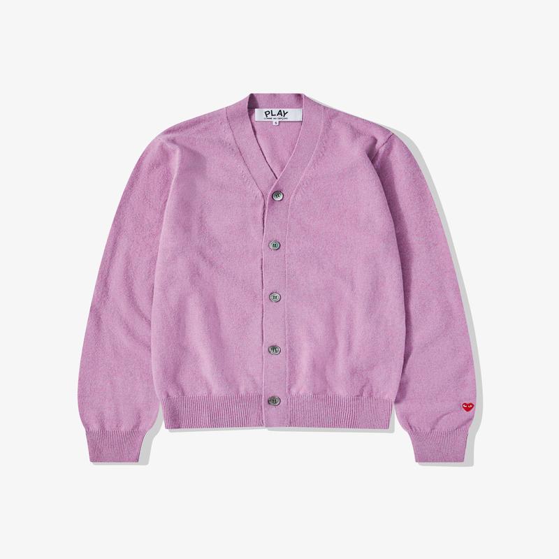 Play - Mens Lambswool V Neck Cardigan - (Purple)