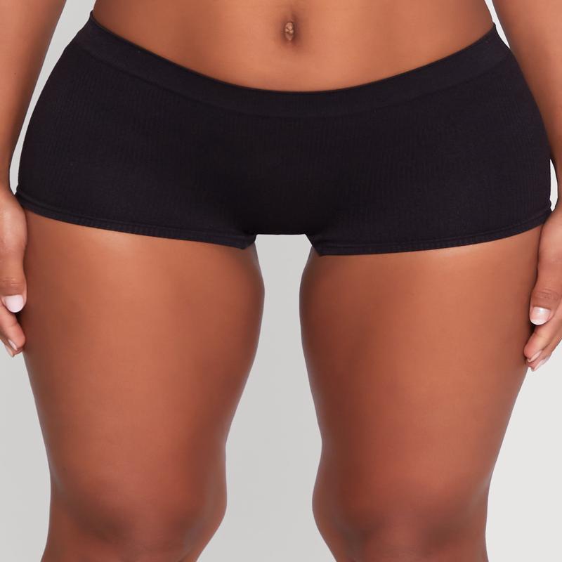 Seamless Ribbed Knit Boyshort Panty
