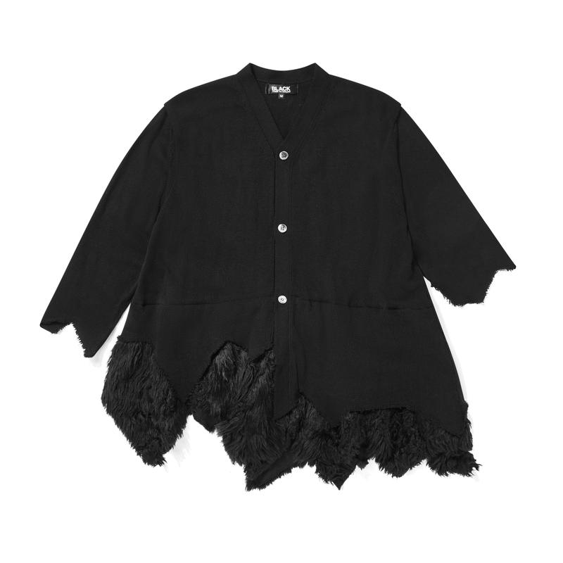 BLACK Comme des Garons - Faux Fur Hem Cardigan - (Black)
