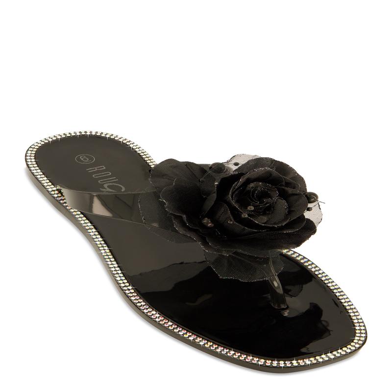 Rose Jelly Thong Slide Sandals