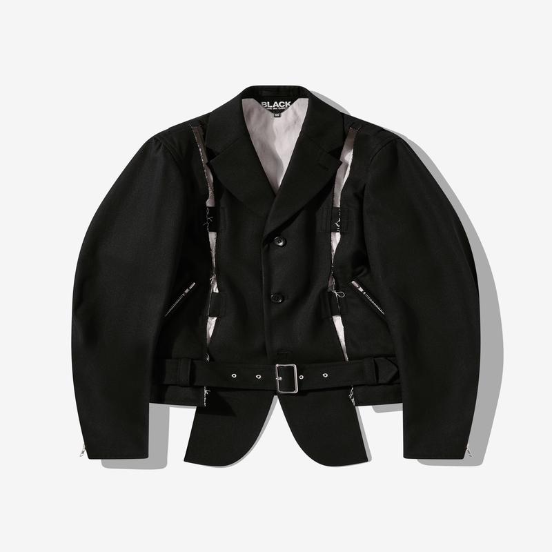 Black Comme Des Garons - Cut Out Buckle Detail Jacket - (Black)