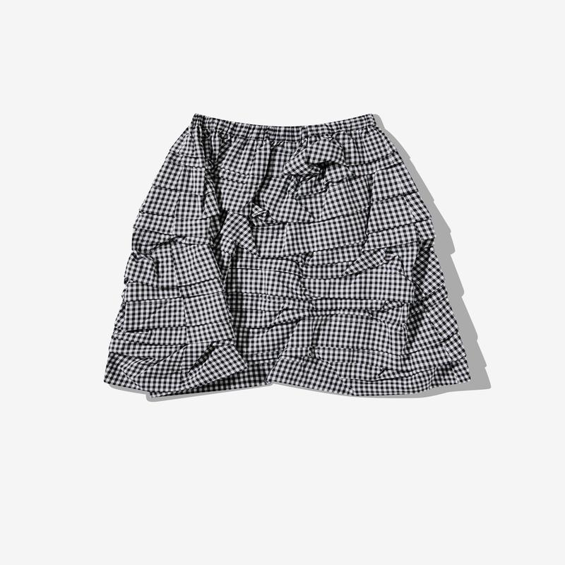 Black Comme Des Garons - Layered Check Skirt - (Black/White)