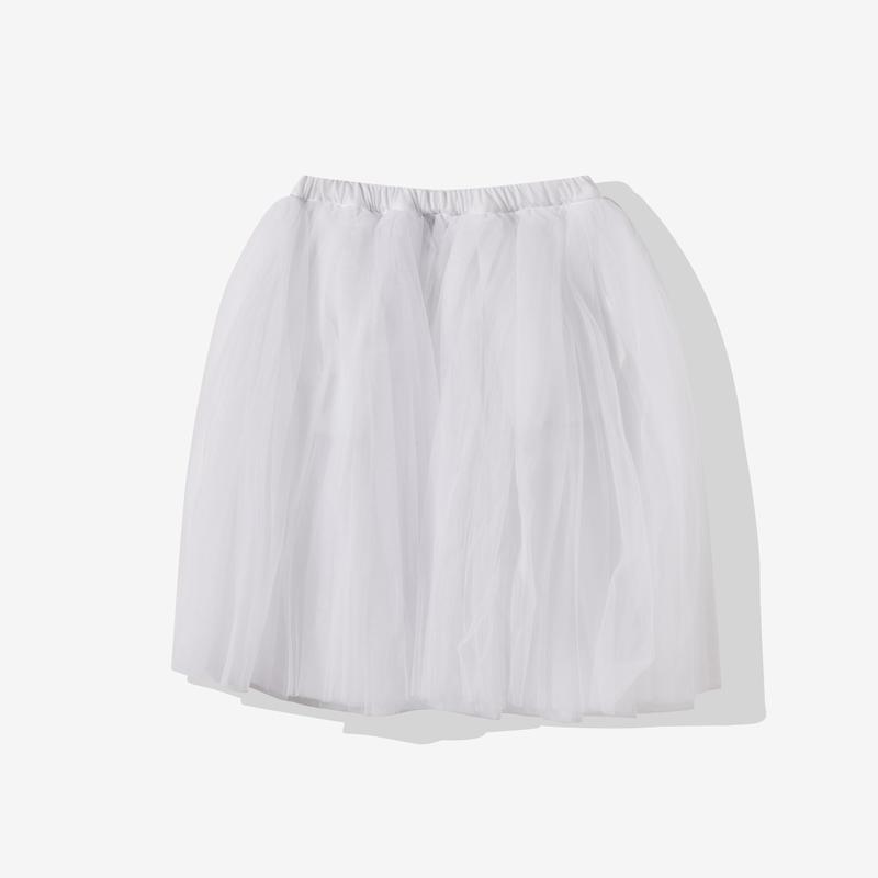 Black Comme Des Garons - Tulle Mid Length Skirt - (White)