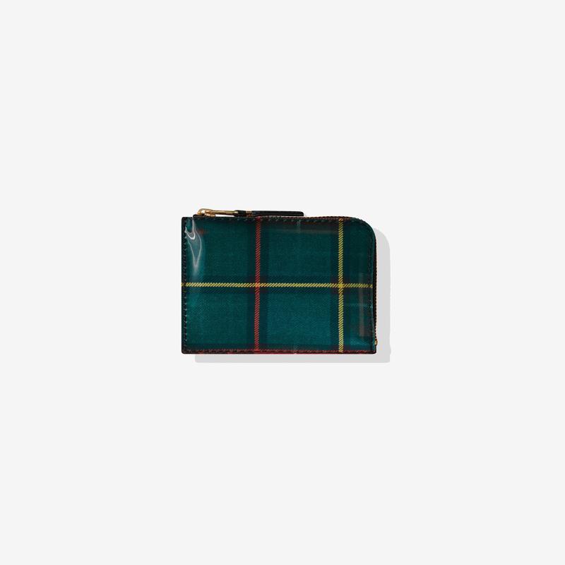 CDG Wallet - Lenticular Tartan Zip Around Wallet - (Red/Green)
