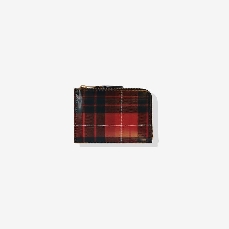 CDG Wallet - Lenticular Tartan Zip Around Wallet - (Red/Yellow)