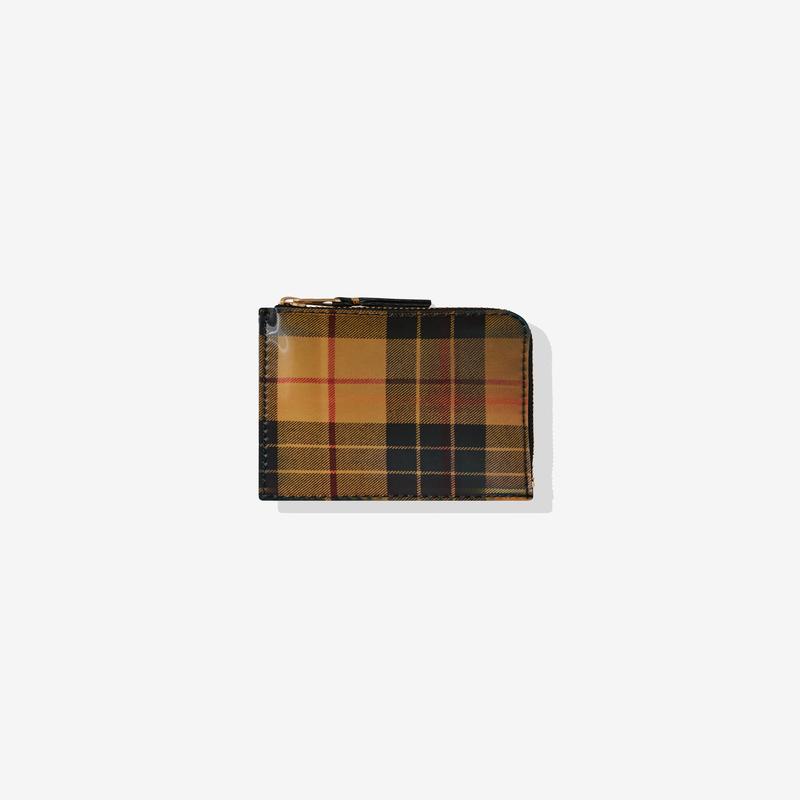 CDG Wallet - Lenticular Tartan Zip Around Wallet - (Yellow/Green)