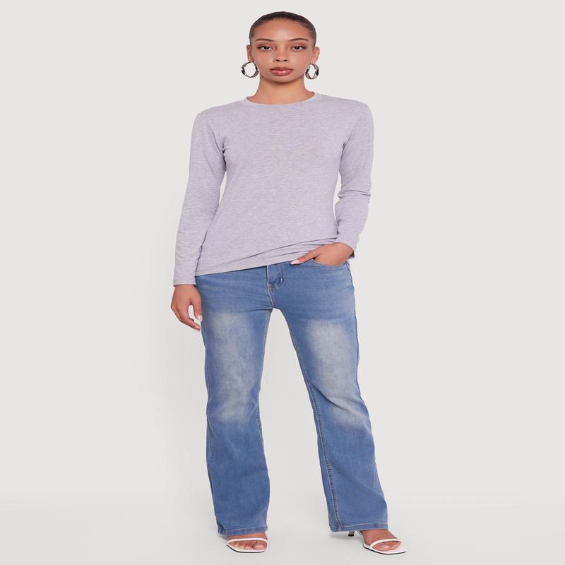 Long Sleeve Basic Crew Neck T-Shirt