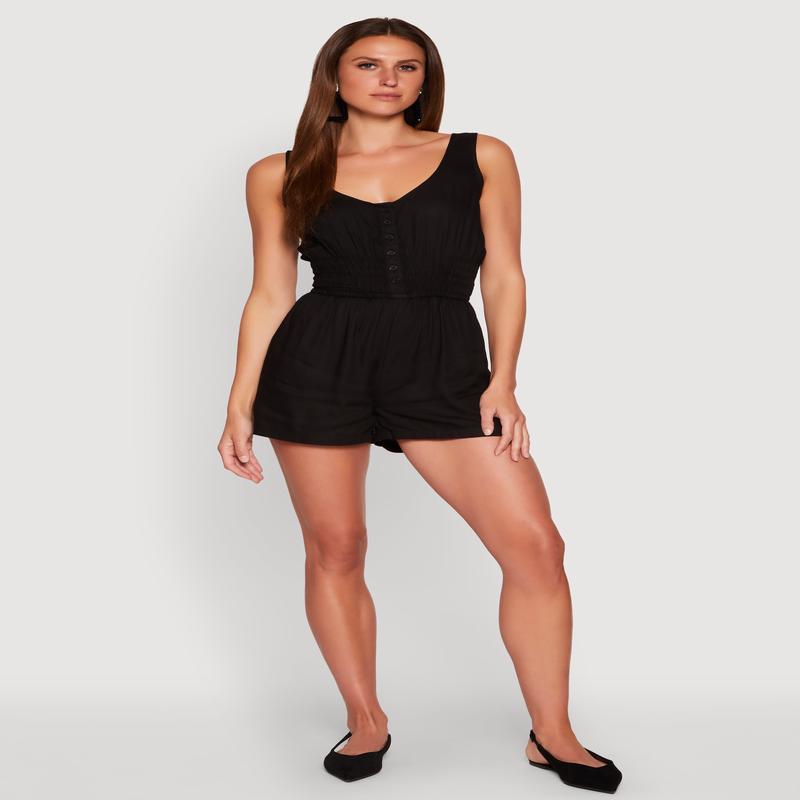 Smocked Waist Tank Romper