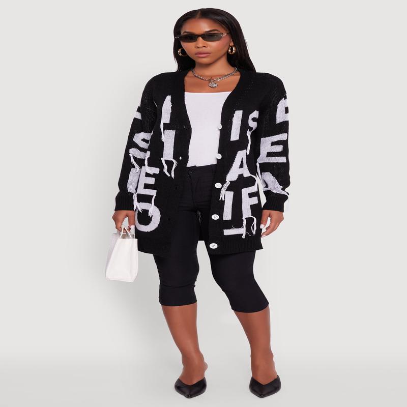 Alphabet Fringe Detail Cardigan