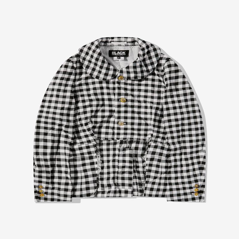 Black Comme Des Garons - Cut Out Checked Jacket - (Black/White)
