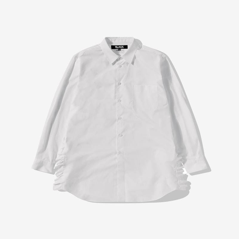 Black Comme Des Garons - Frill Side Seam Longline Shirt - (White)