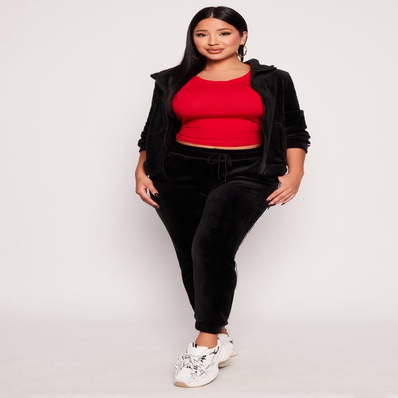 Love Varsity Striped Velour Joggers