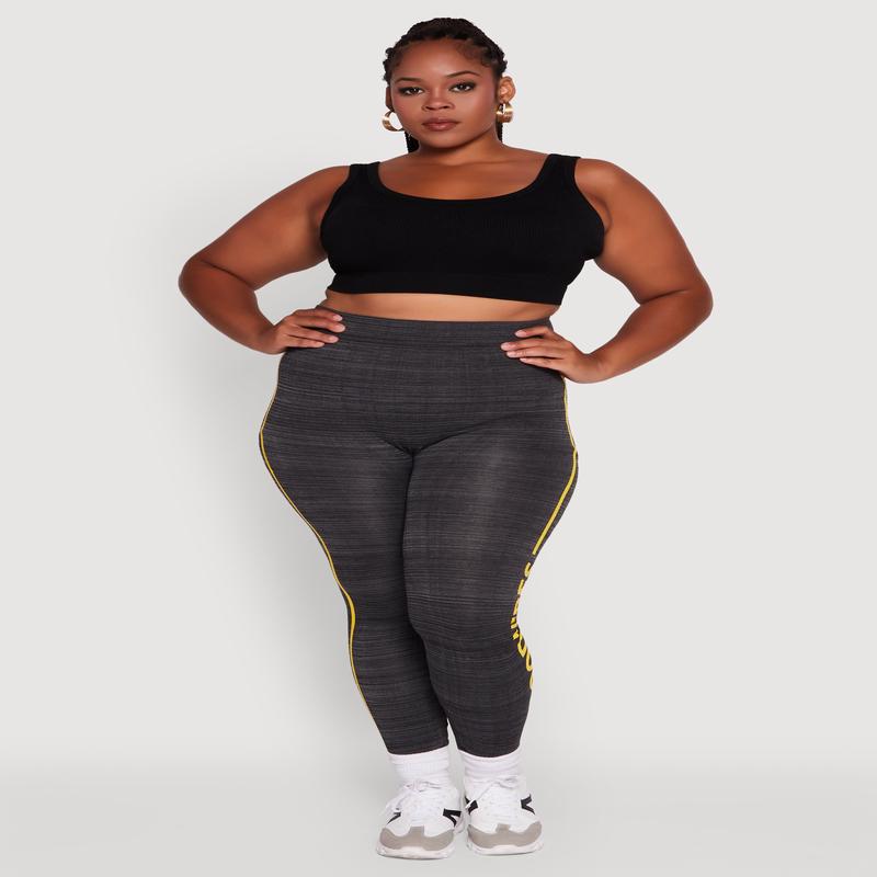 Plus Size High Waisted Good Vibes Leggings