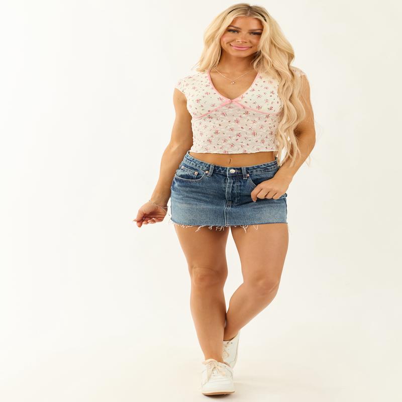 Signature 8 Medium Washed Denim Mini Skirt