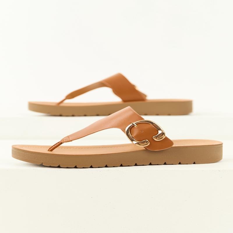Cinnamon Low Platform Thong Sandals
