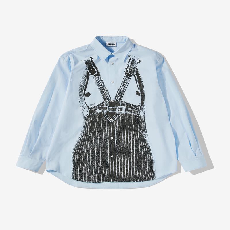 Jean Paul Gaultier - Womens Printed Poplin Shirt - (Baby Blue)