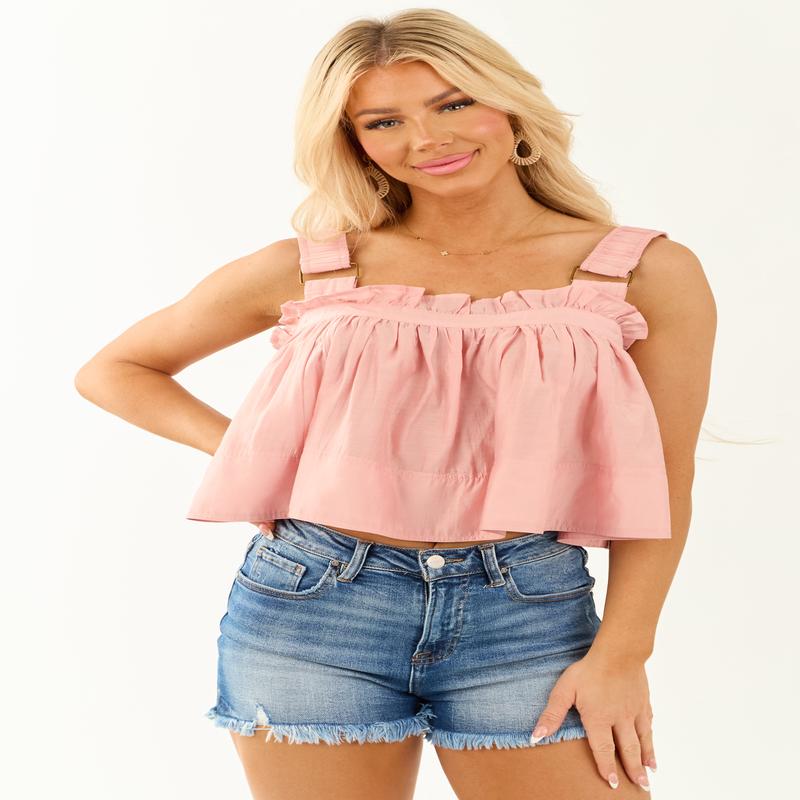 Light Punch Flowy Sleeveless Tiered Top