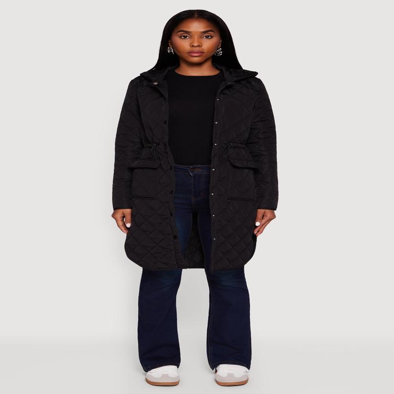 Almost Famous Quilted Hooded Puffer Jacket