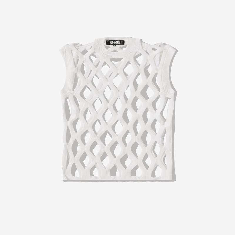 Black Comme Des Garons - Mesh Vest - (White)