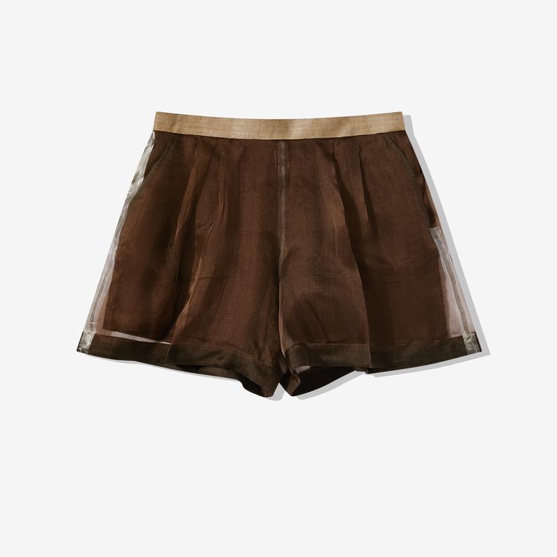 Undercover - Womens Silk Shorts - (Brown)