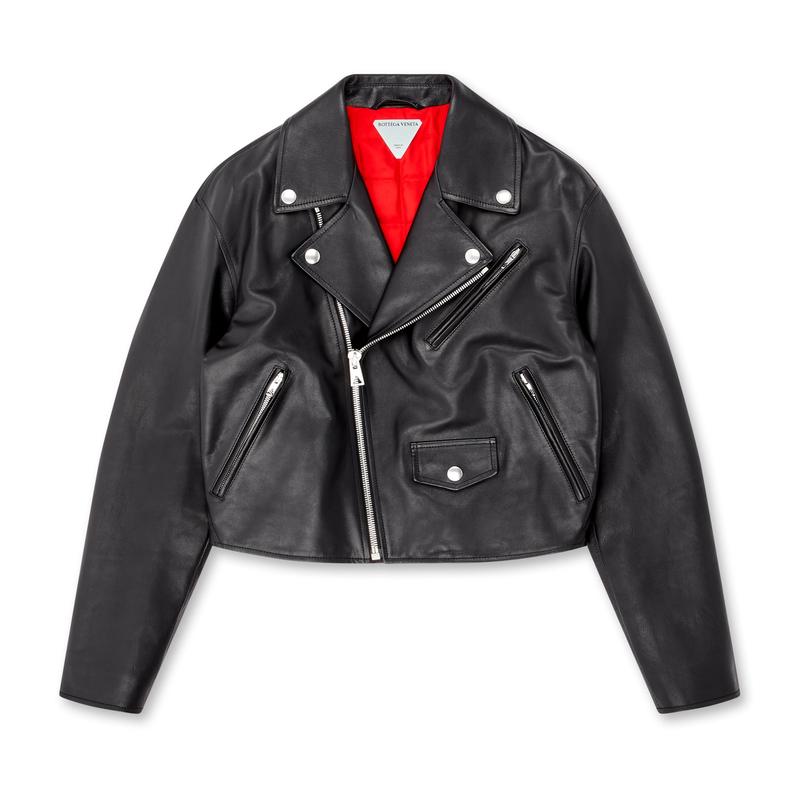 Bottega Veneta - Womens Leather Biker Jacket - (Black)