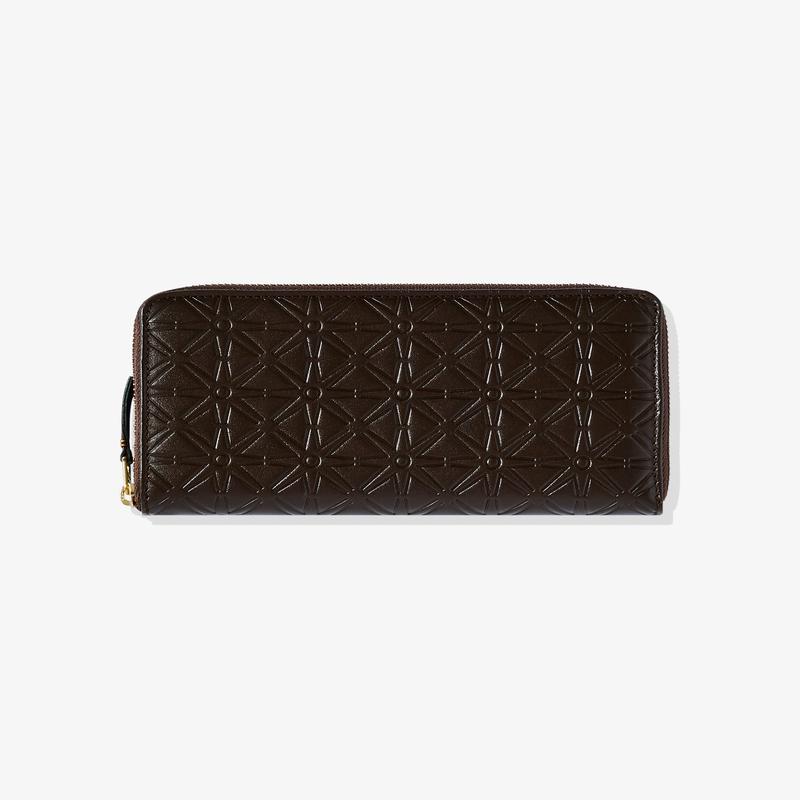 CDG Wallet - Embossed A Zip Around Wallet - (Brown SA010EA)
