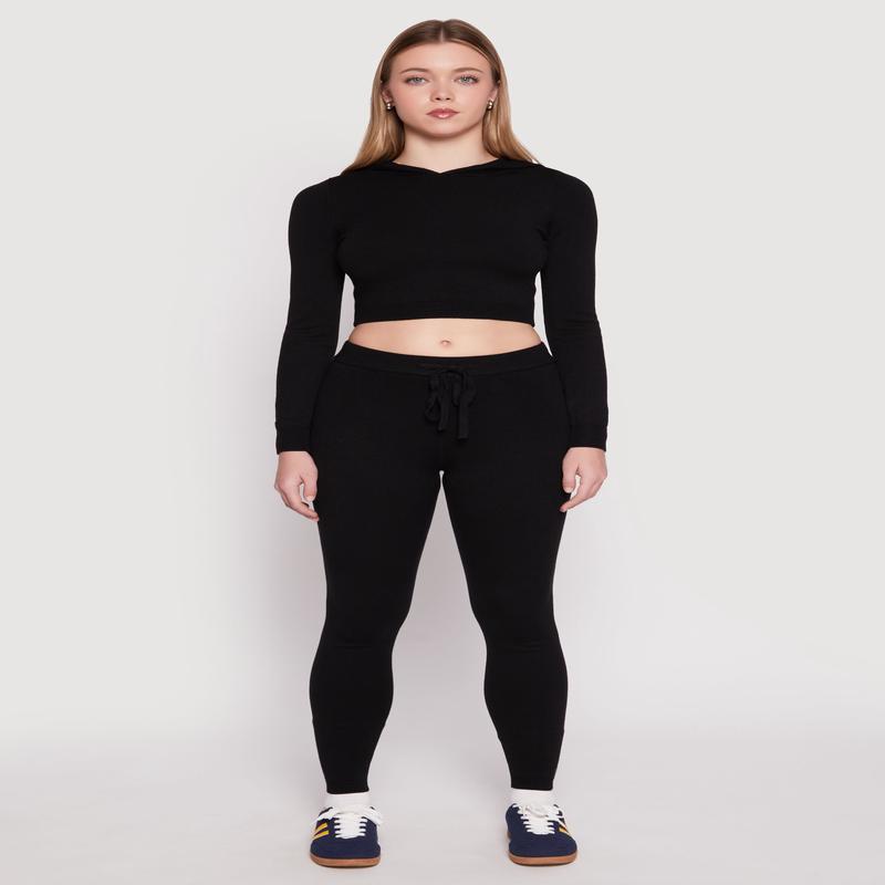 Daisy Brushed Knit High Waist Joggers