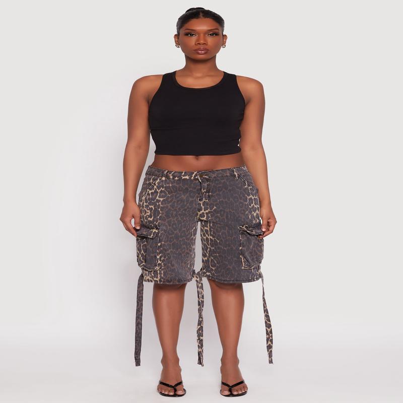 Denim Cargo Bermuda Skater Shorts