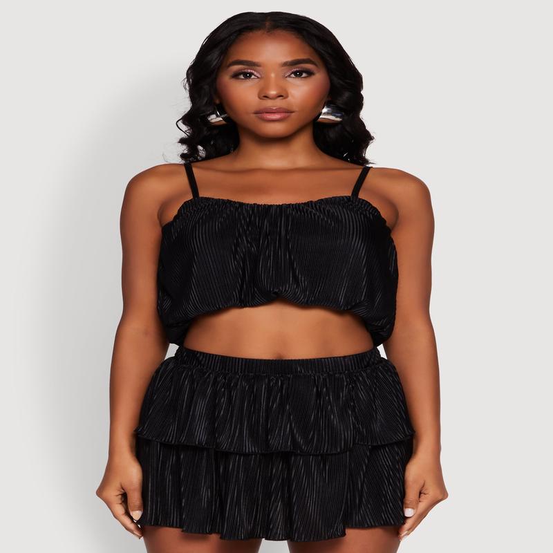 Plisse Cropped Cami