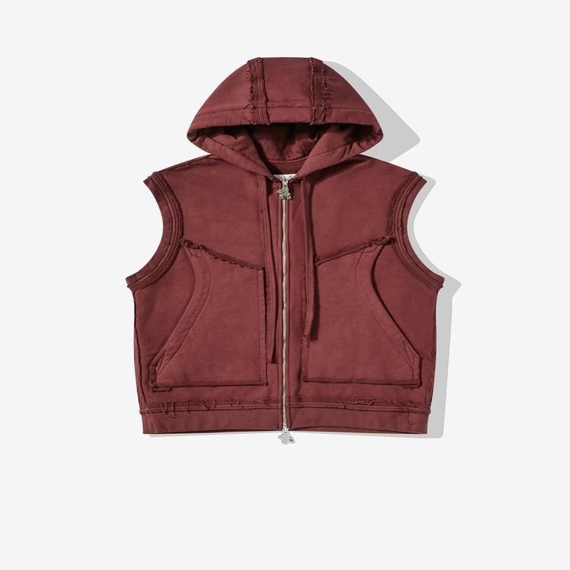 Yaku Stapleton - Mens Sleeveless Ralien Hoodie - (Brown)