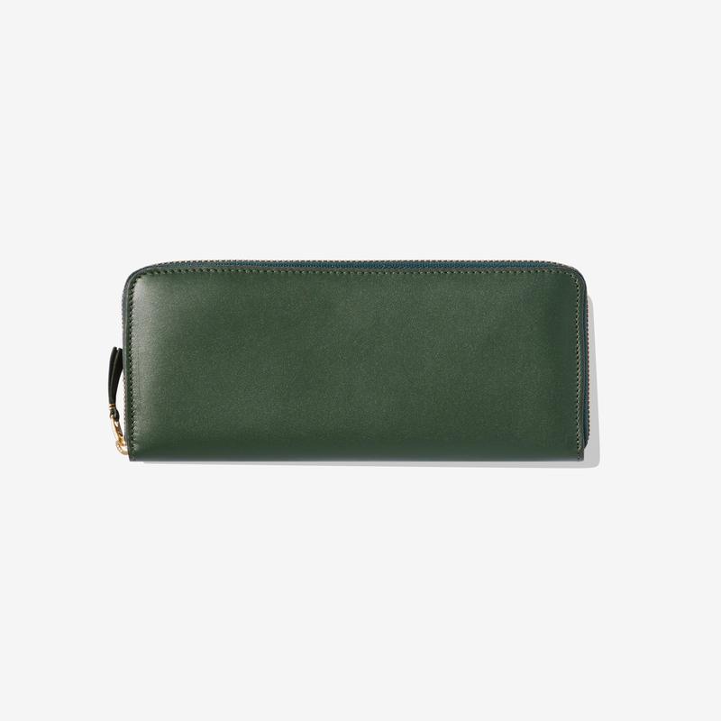 CDG Wallet - Classic Leather Zip Around Wallet - (Bottle Green SA0111)