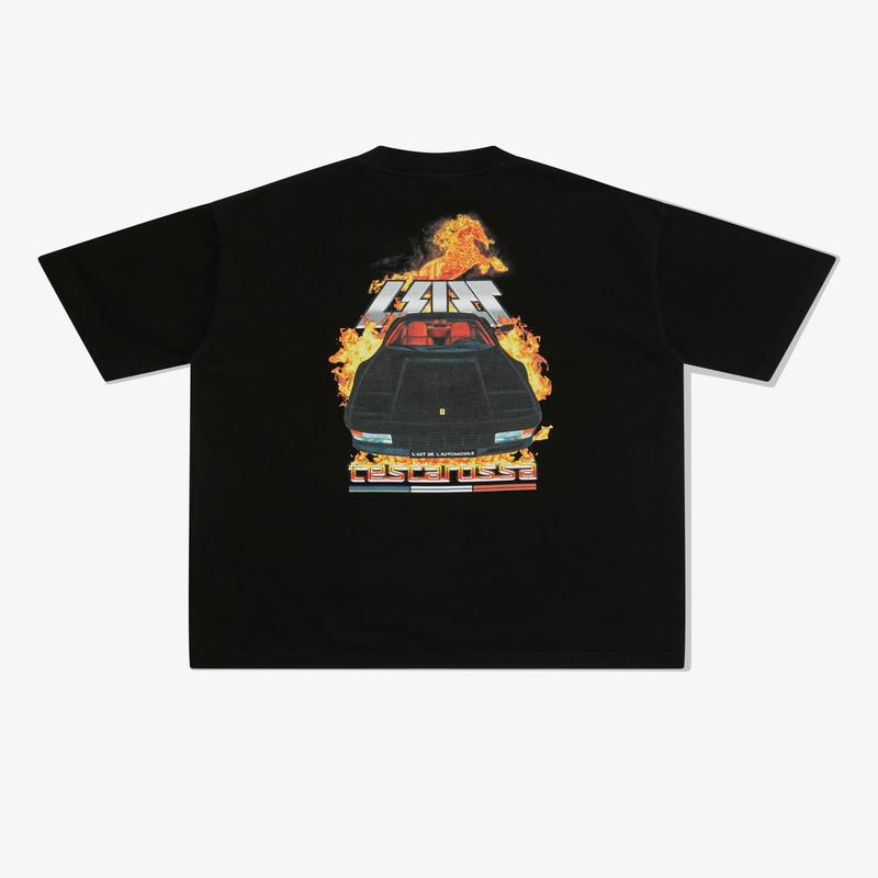 KAR L'Art De L'Automobile - Mens Testarossa Flames T-Shirt - (Black)